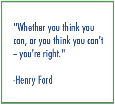Challenging cognitive distortions meme: whether you think you can or you think you can't, you're right, Henry Ford