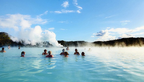 Iceland's Blue Lagoon - people looking relaxed, curious, non-judgmental in this unique environment