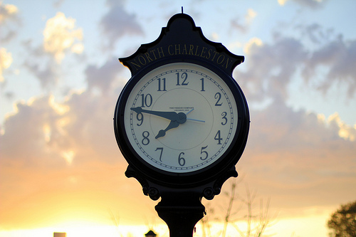 Picturesque clock in north charleston - taking a time out