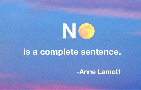 Meme related to healthy boundaries and assertiveness, stating "NO is a complete sentence."