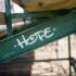 The word hope painted on a metal and wood structure that looks like a bleacher
